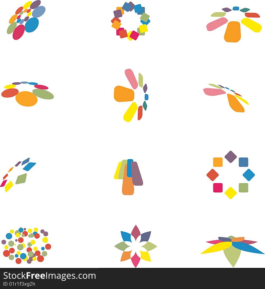 12 design vector elements set. 12 design vector elements set