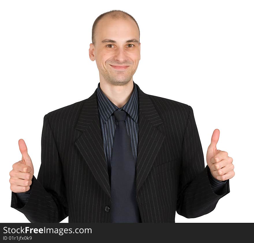 Businessman with thumbs