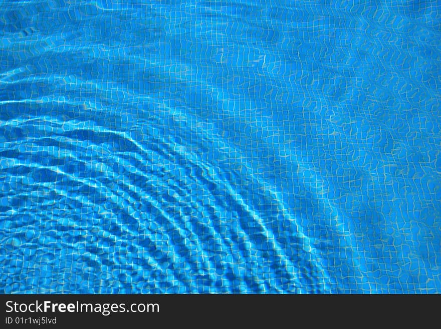 Circles on water in pool