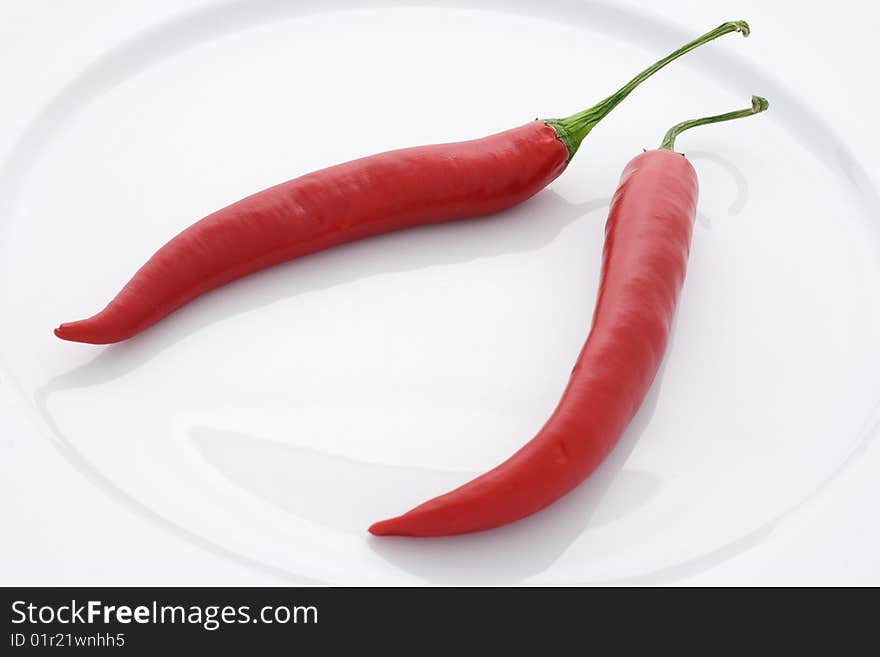 Red peppers on a plate