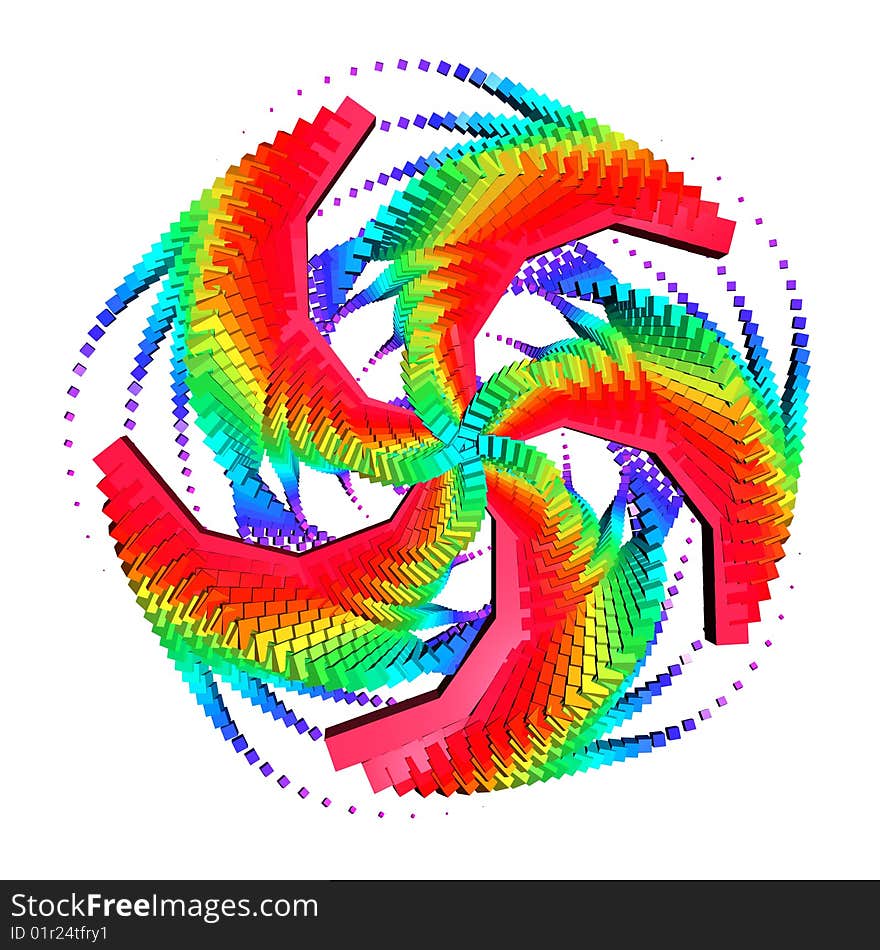 Rainbow. Abstract 3D illustration on white background.