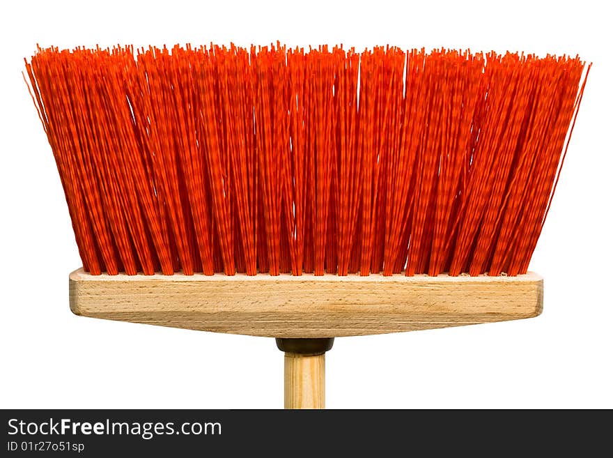 Beautiful red mop on a white background