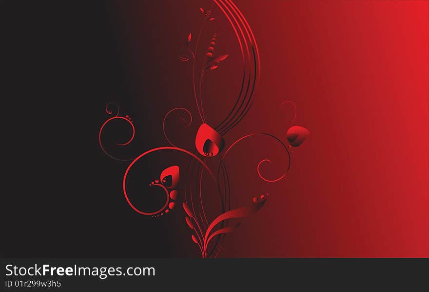 High quality red color floral background