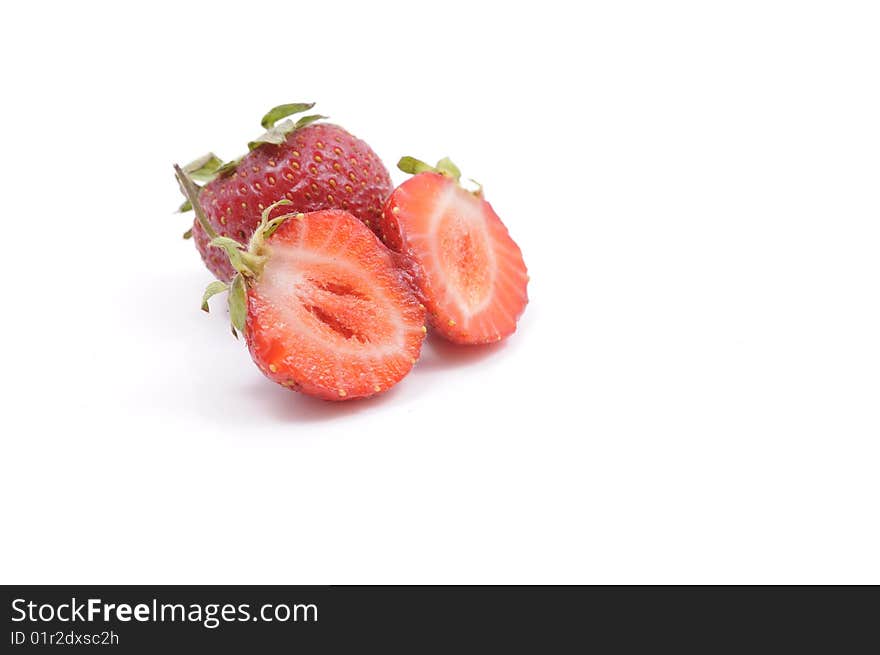 Closeup image of strawberry on white. Closeup image of strawberry on white