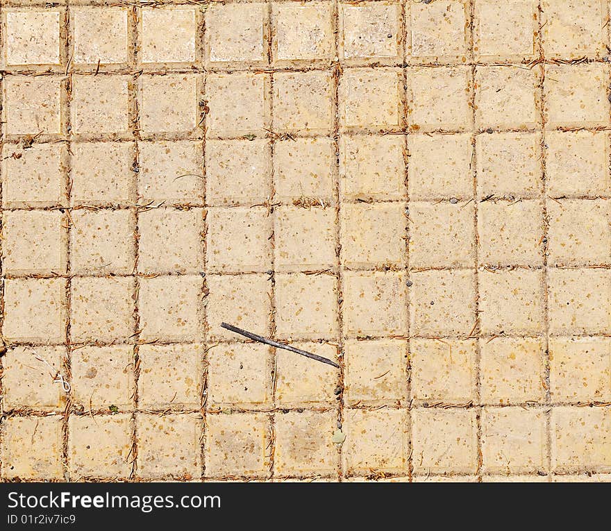 Old pavement texture with tiles structure