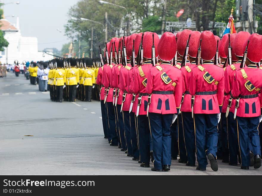 Thai Soldiers Parading