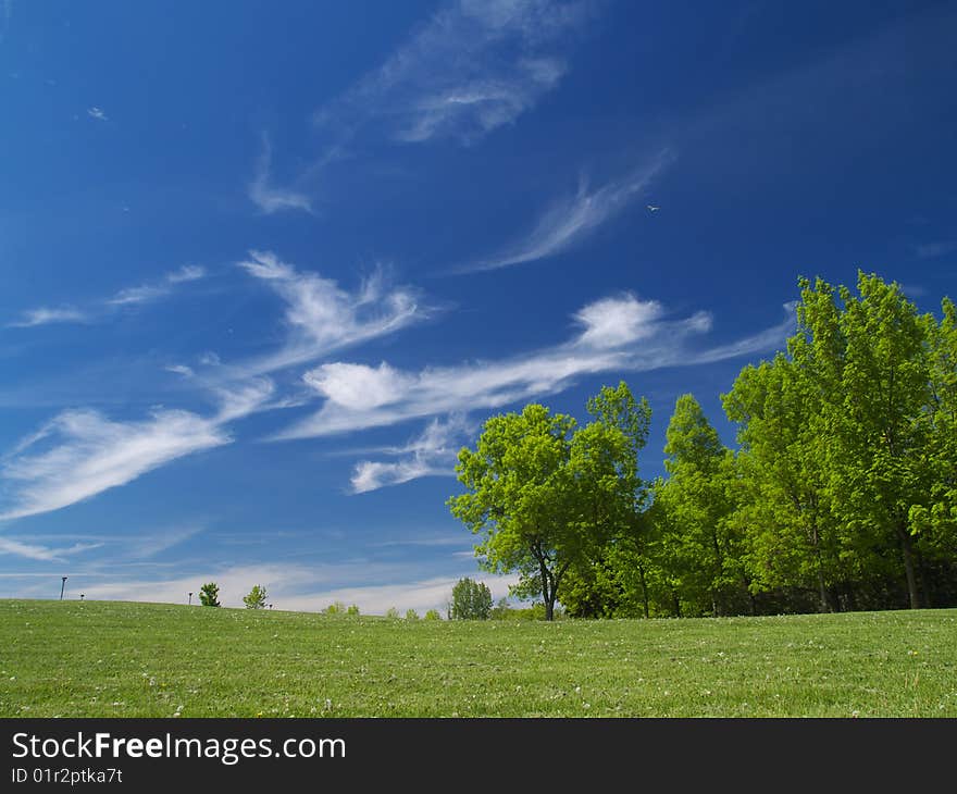 Blue cloudy sky in summer