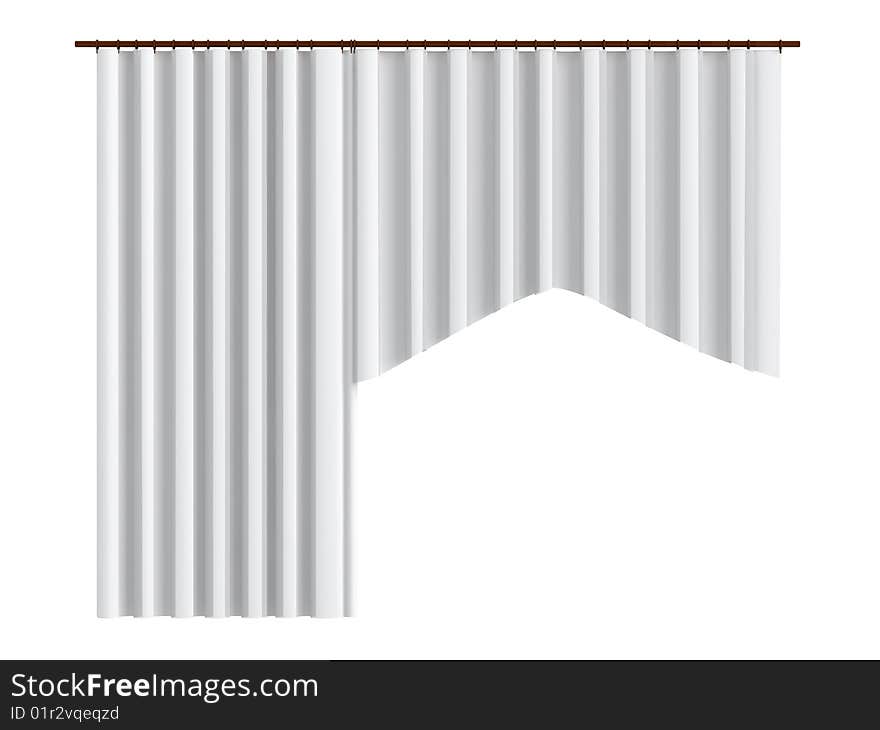 Rendered 3d isolated curtains on white background