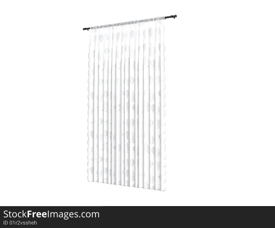 Rendered 3d isolated curtains on white background