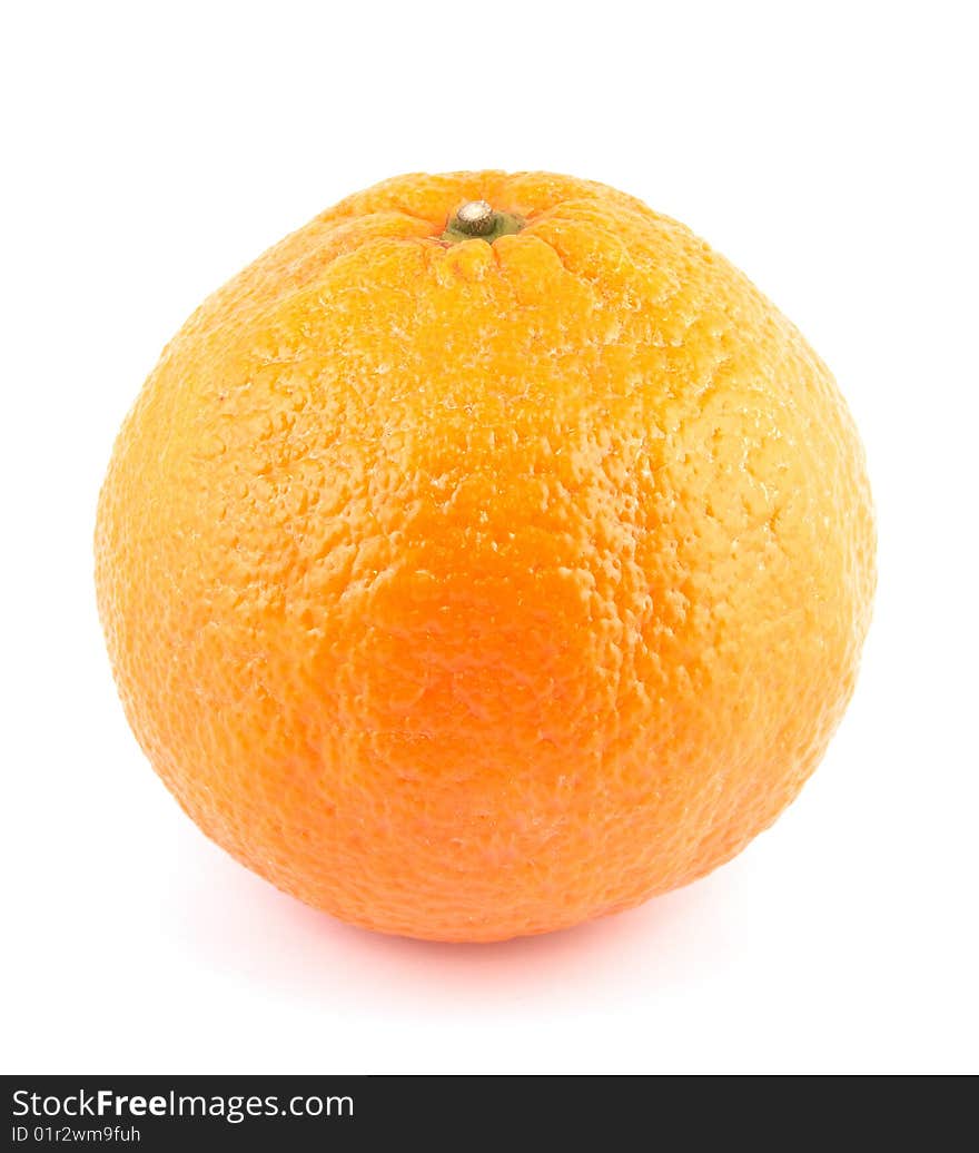 Orange over the white background