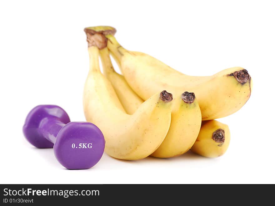 Banana and dumbbells