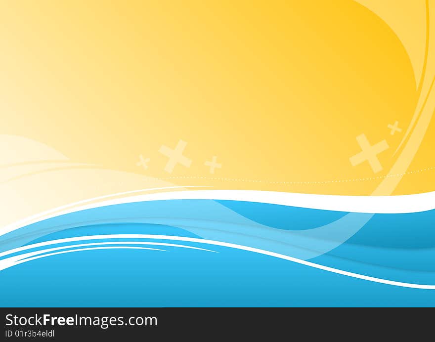 Vector background in summer colors. Vector background in summer colors