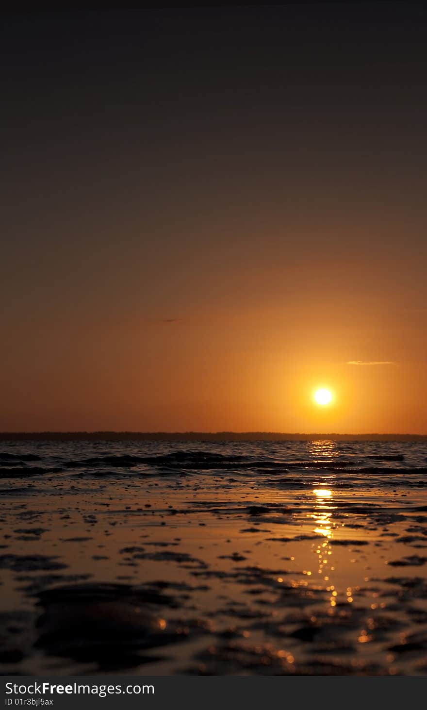 Sunset scene at the beach warm colors