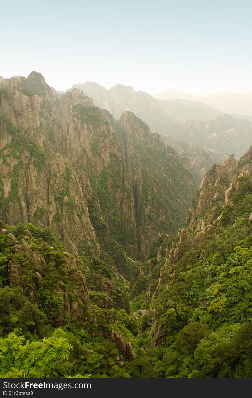 The worldwide famous peaks of Huangshan in China. The worldwide famous peaks of Huangshan in China