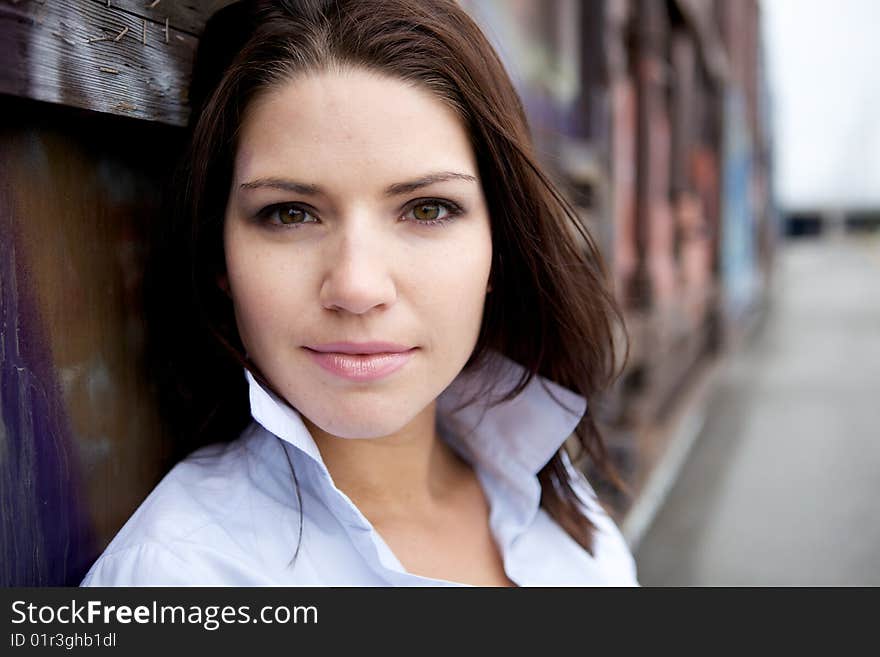 Beautiful Brunette with an edge and darker eye makeup