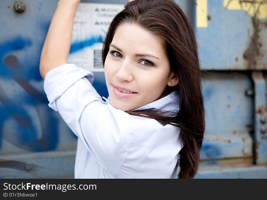 Beautiful Brunette with an edge and darker eye makeup