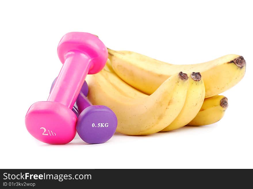 Banana and dumbbells