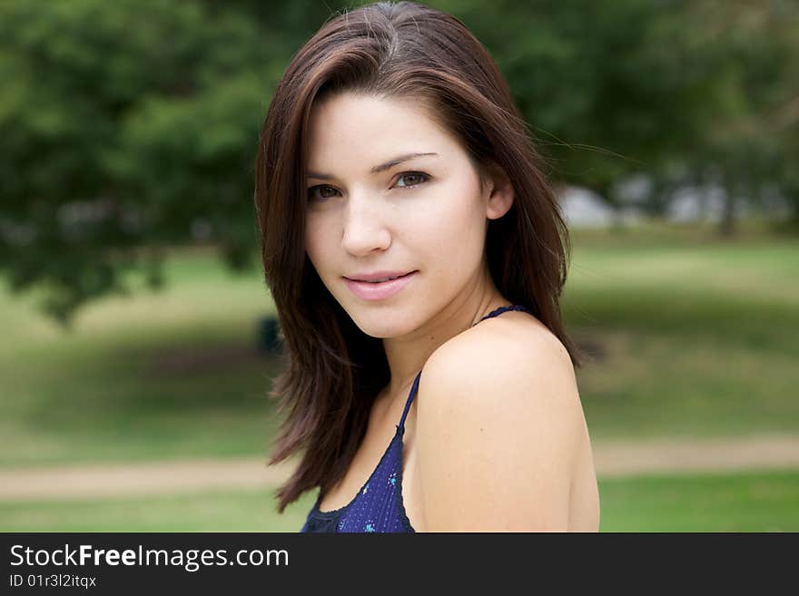 Beautiful Brunette with an edge and darker eye makeup