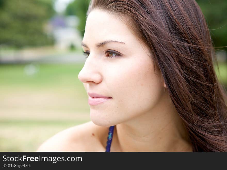 Beautiful Brunette with an edge and darker eye makeup