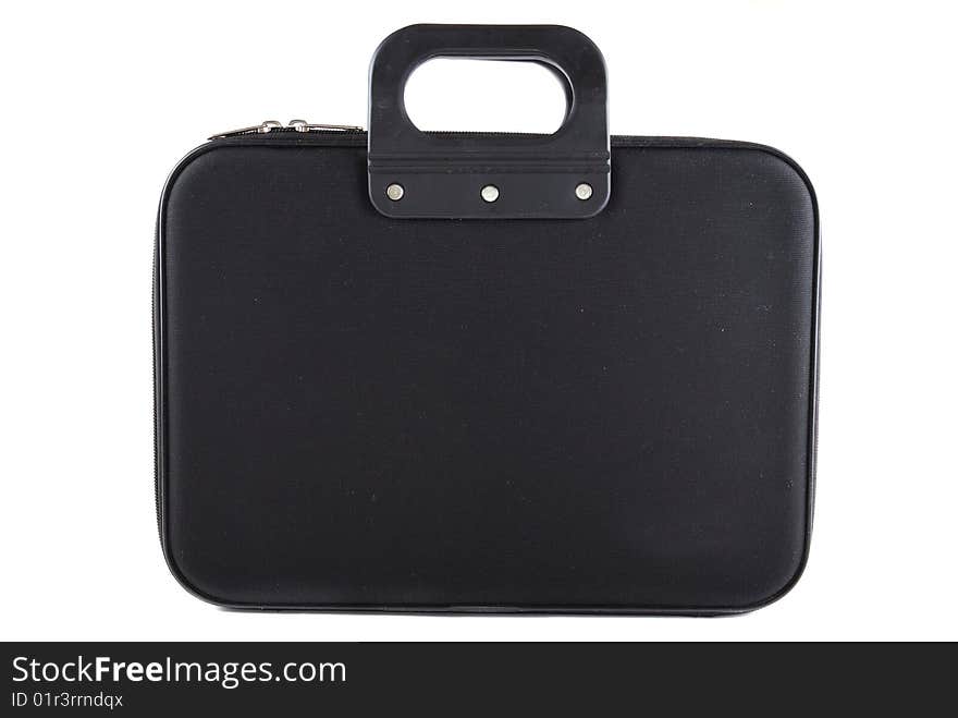 Black bag from a soft material for the manager in which store documents.