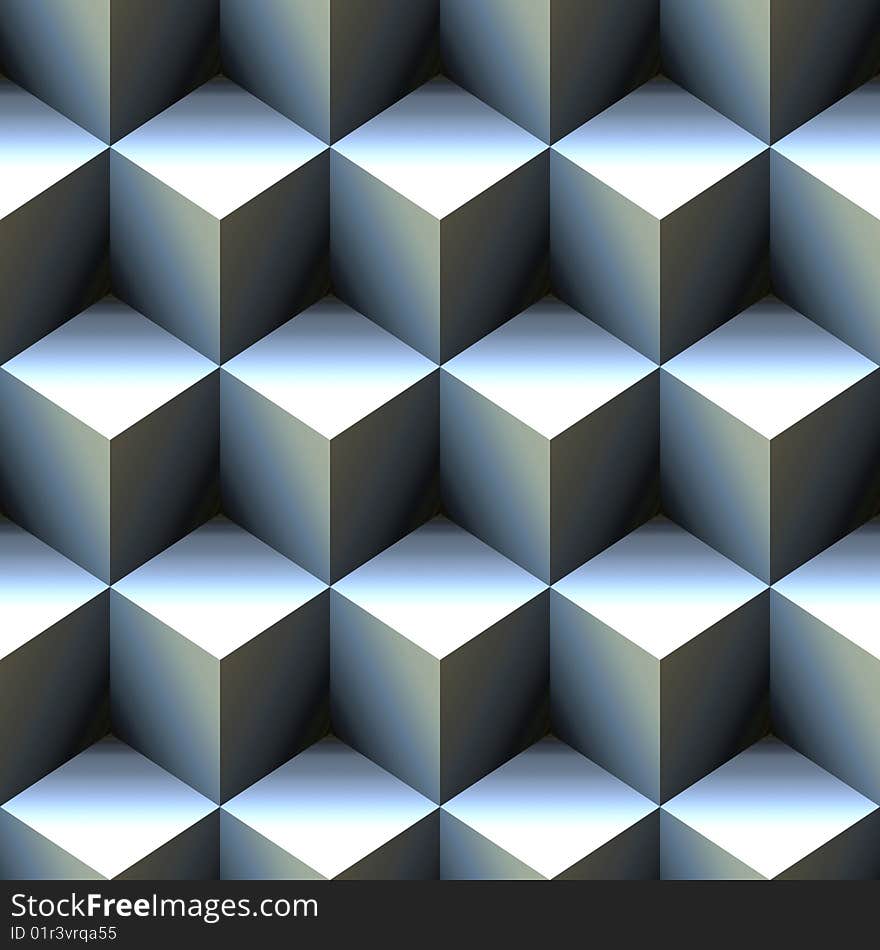 Big blue cubes background, tiles seamless