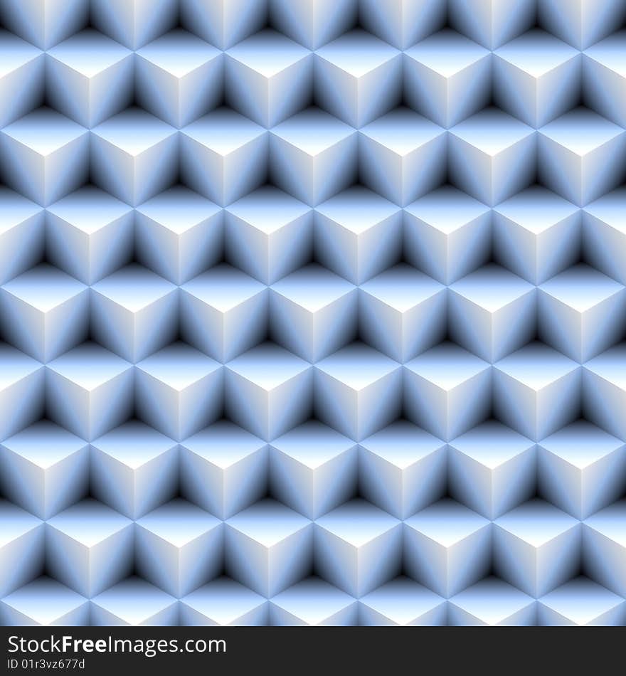 Blue cubes background, tiles seamless