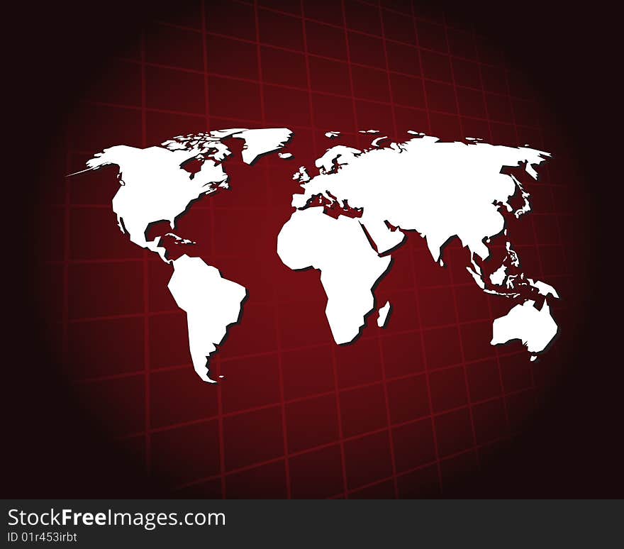 Map of the world on the abstract background