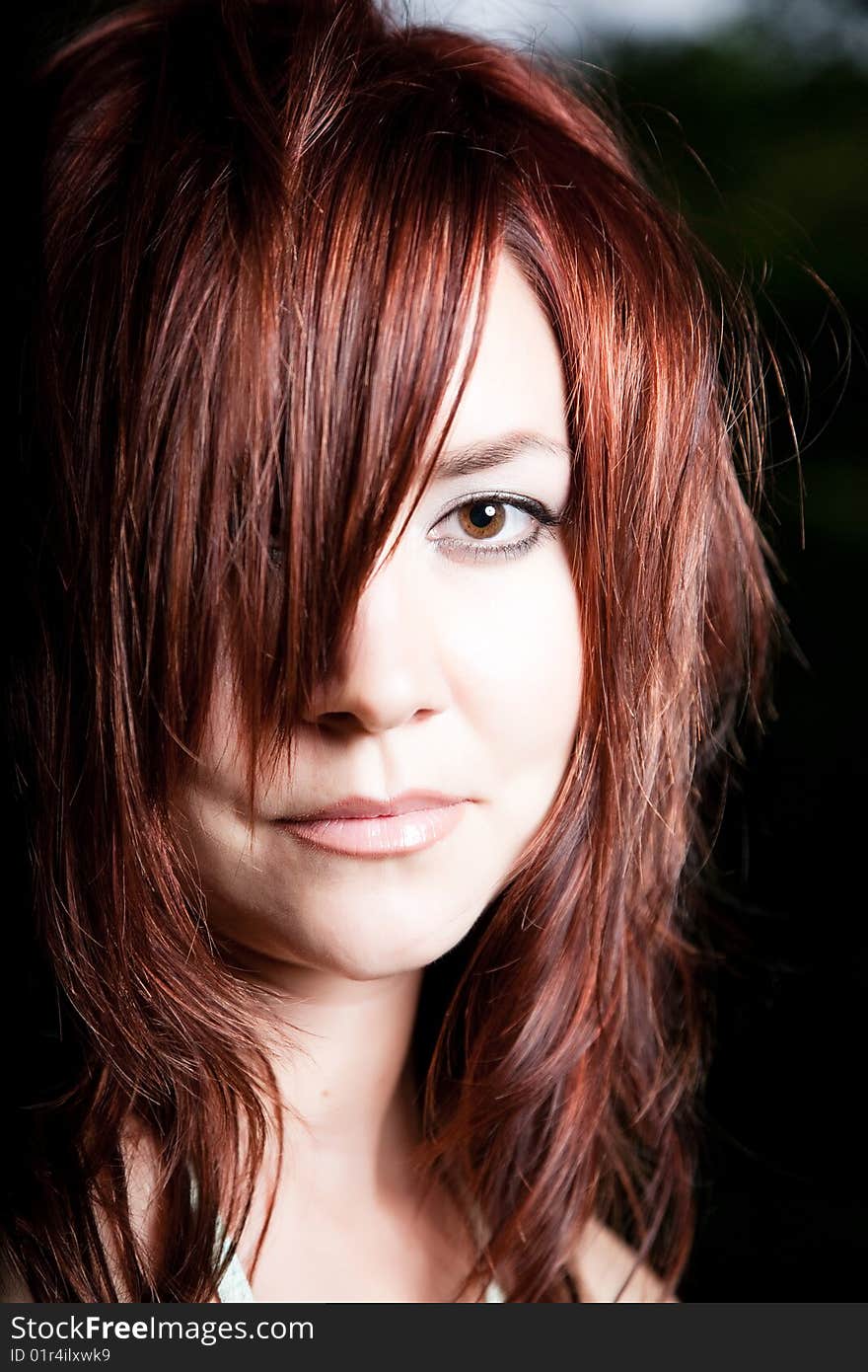 Woman With Brown Eyes. Close-Up Portrait. Woman With Brown Eyes. Close-Up Portrait