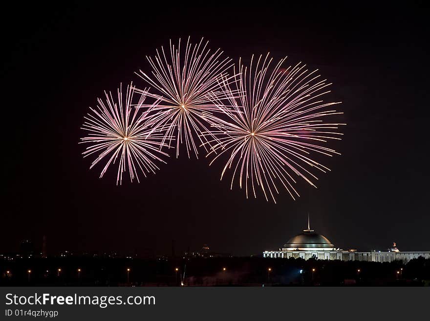 9th of May. Fireworks over Victory Park in Moscow, Russia. 9th of May. Fireworks over Victory Park in Moscow, Russia