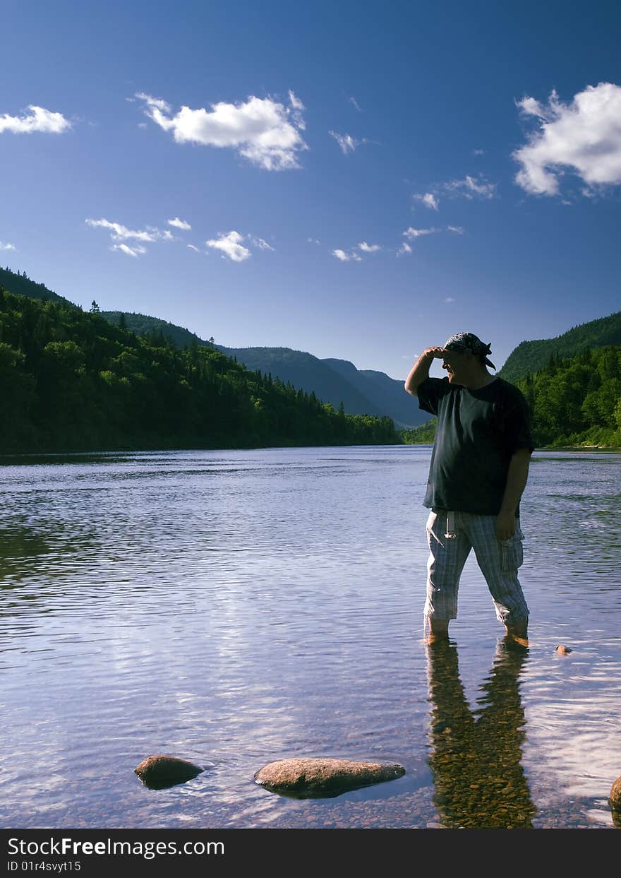 Man And River Landscape