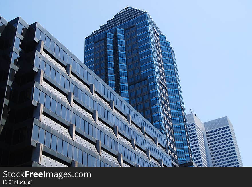 Modern office buildins on a clear and sunny day. Modern office buildins on a clear and sunny day