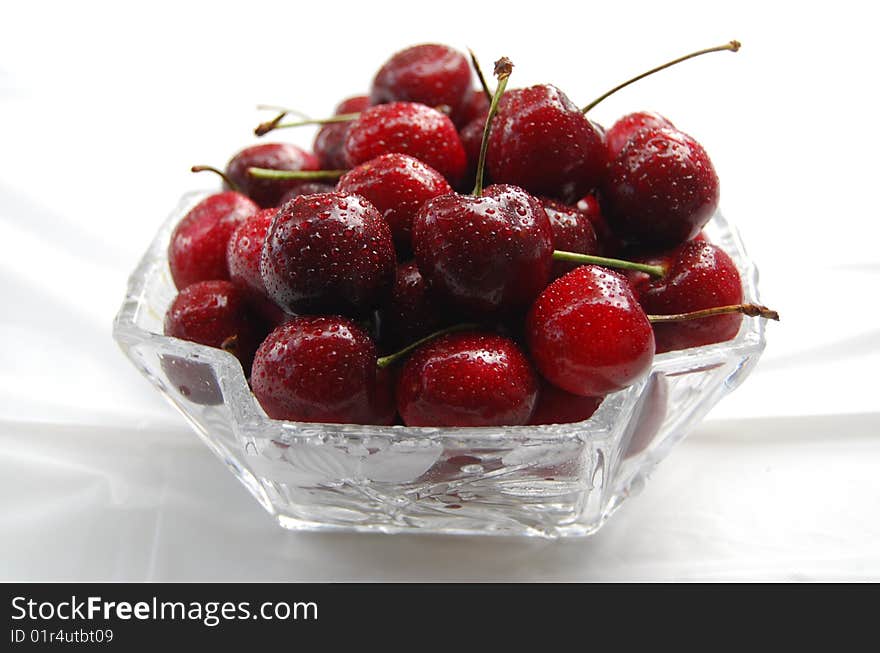 Freshly picked cherries