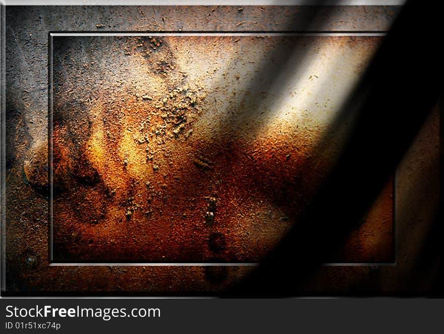 Bronze surface oxidized with waves. Abstract background