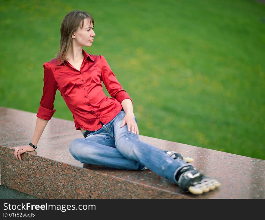 Rollerskating girl