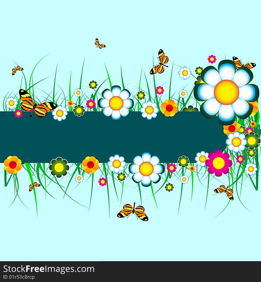 Floral banner with place for your text