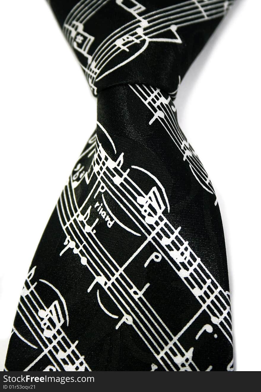 Musical tie front on the white background