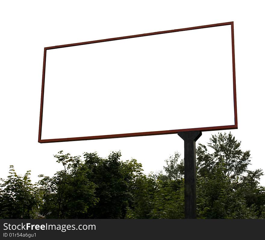 Billboard on a white background, isolated. Billboard on a white background, isolated