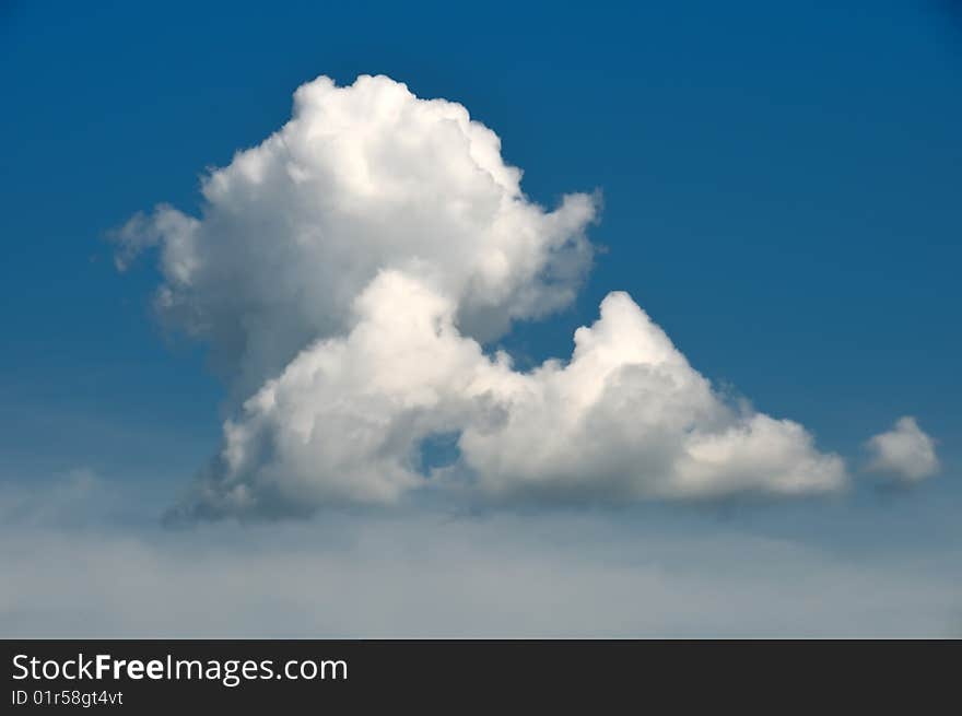 White clouds on blue sky