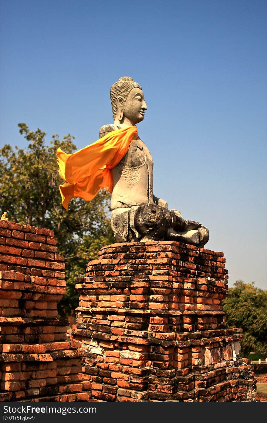 Statue of Buddha disturbed by Khmer at 18 century