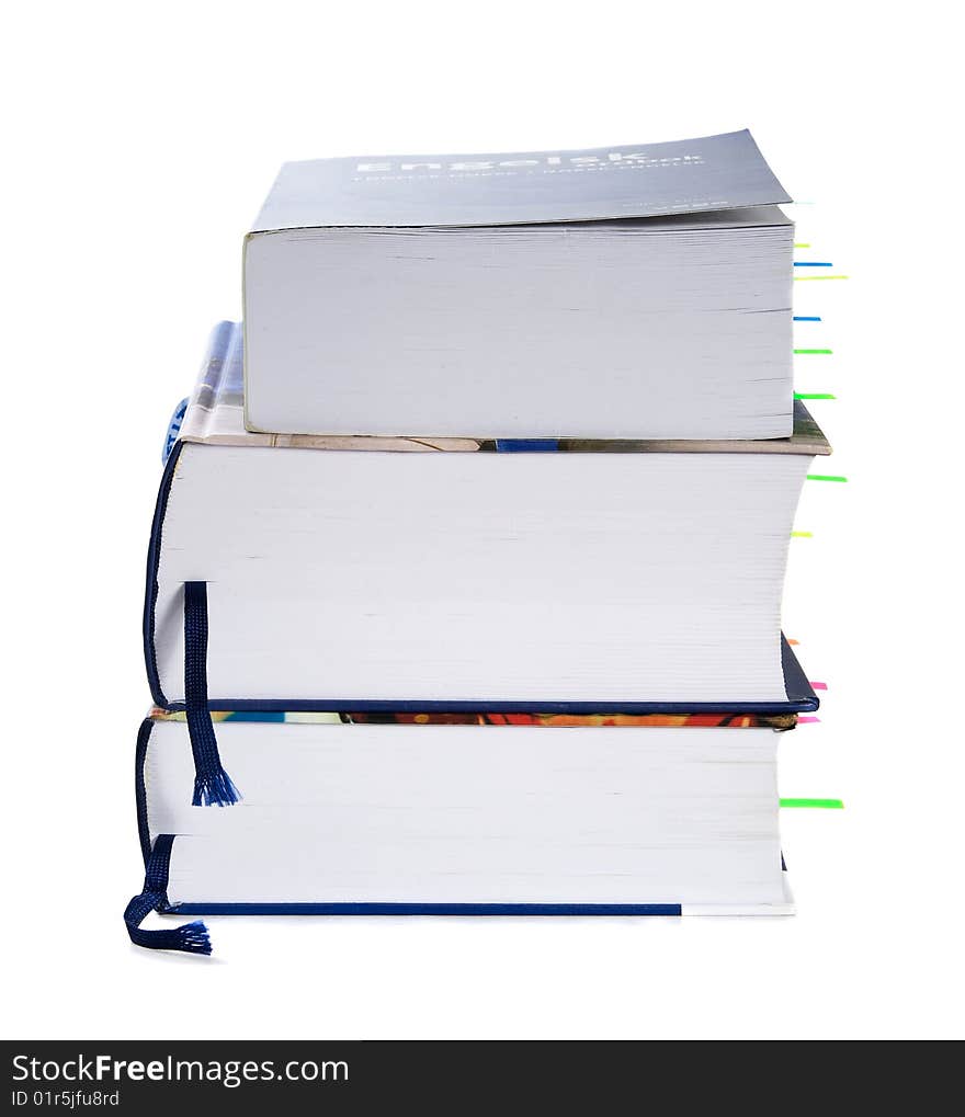 Stack of books isolated on the white background. Stack of books isolated on the white background