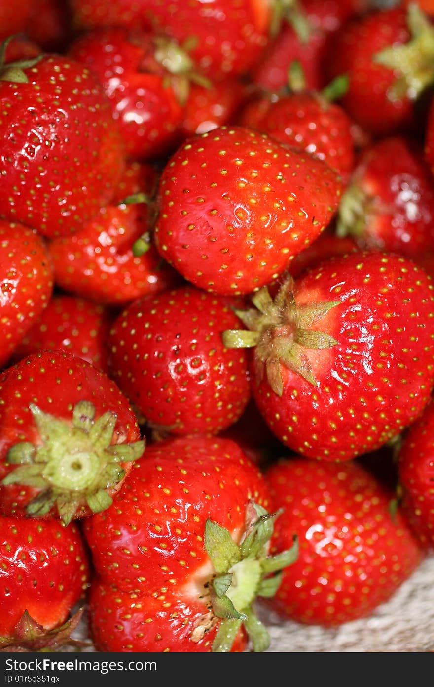 Red, fresh organic strawberries god for juice,yoghurt or salad