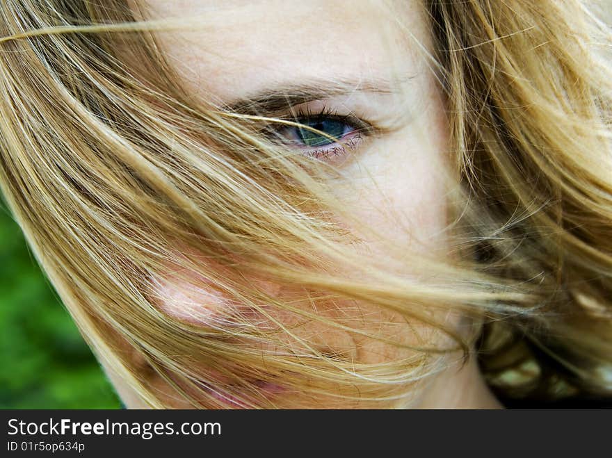 Closeup of young woman