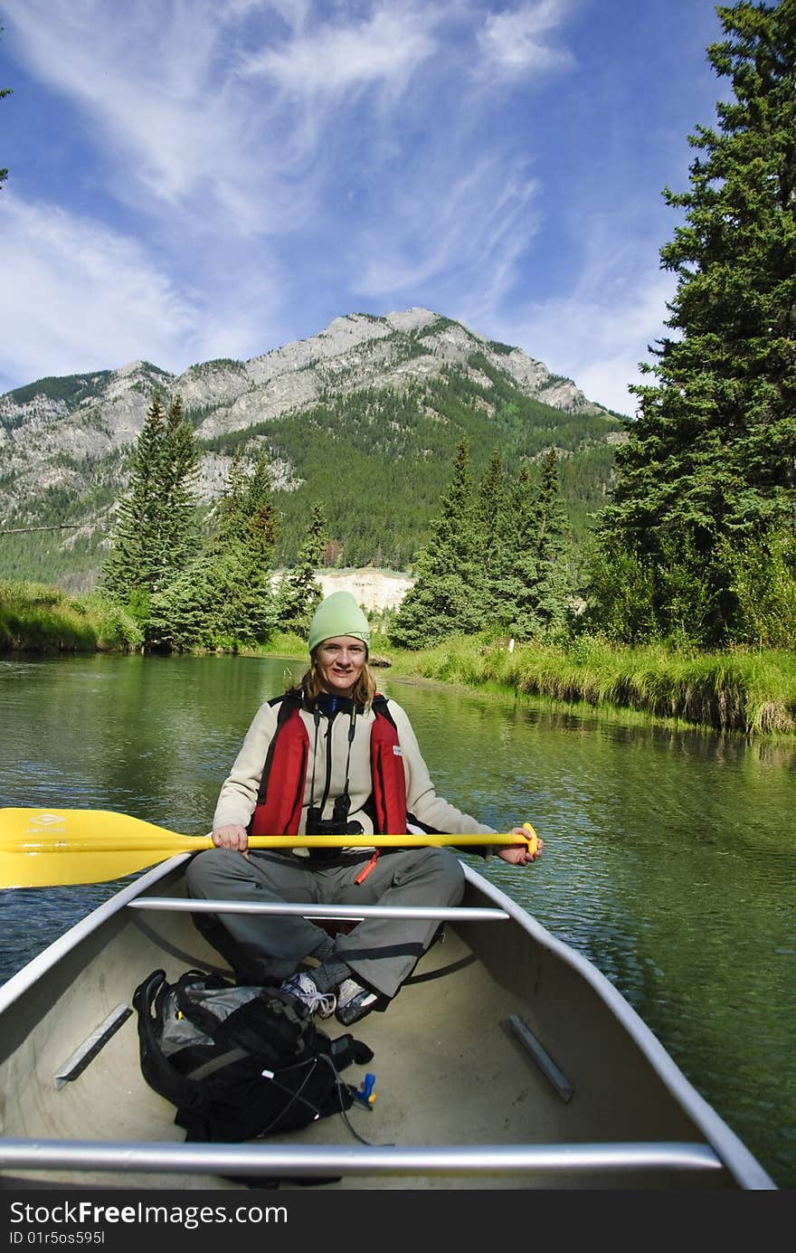 Canoeing in the canadian rockies