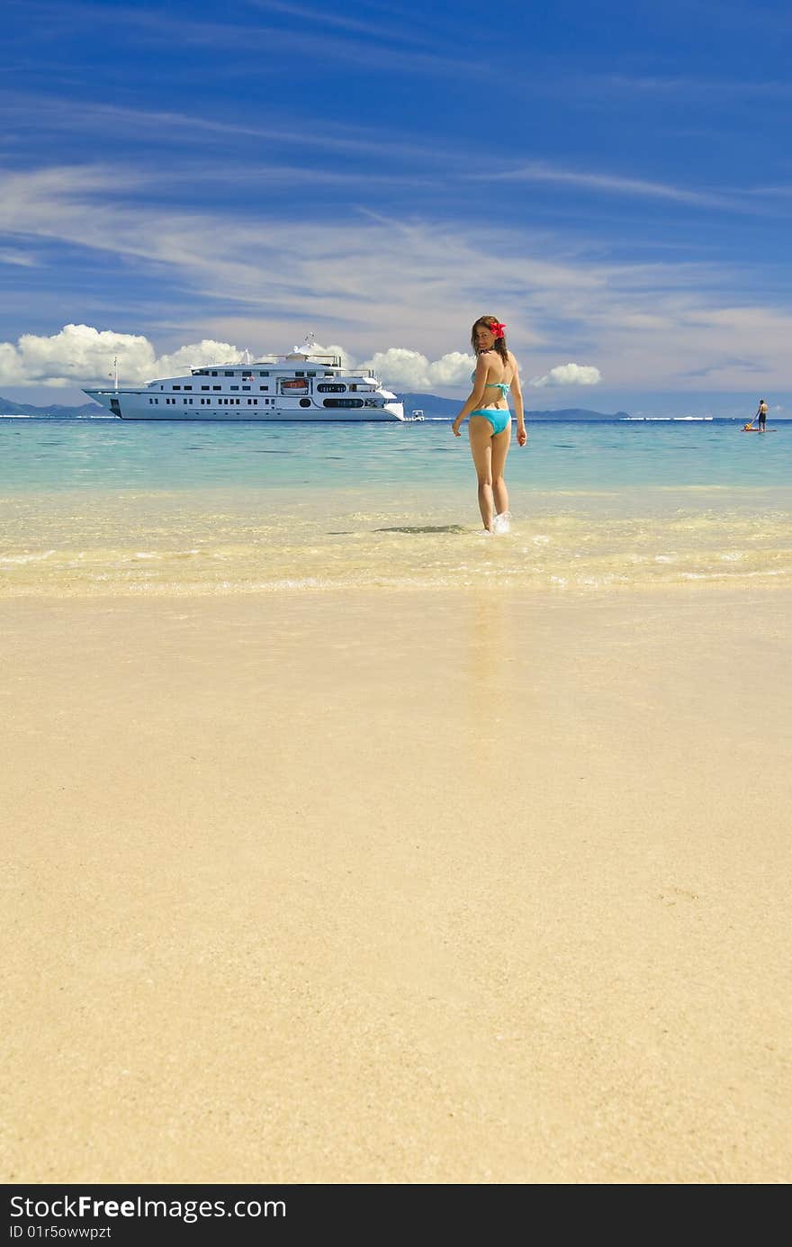 Girl On A Sandy Beach