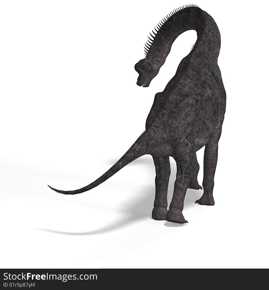 Giant dinosaur brachiosaurus With Clipping Path over white