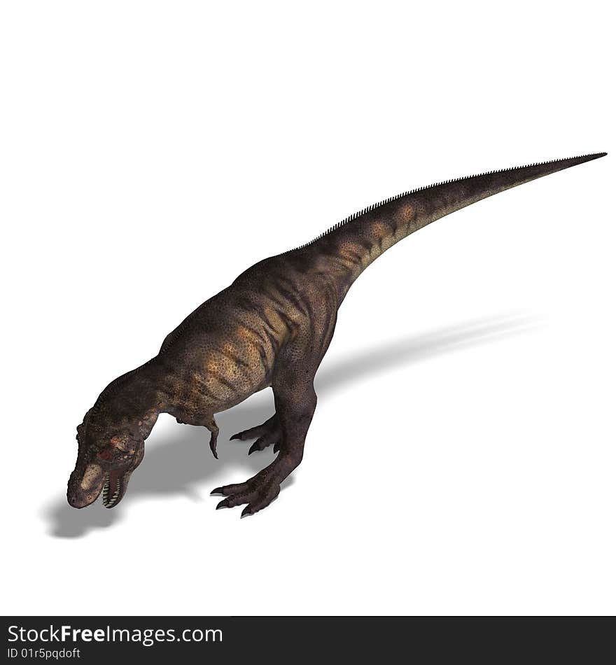 T-Rex. 3D render with clipping path and shadow over white. T-Rex. 3D render with clipping path and shadow over white