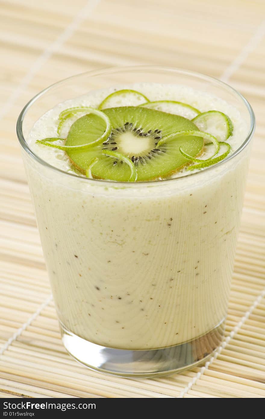 Refreshment and creamy milkshake  kiwi and lime