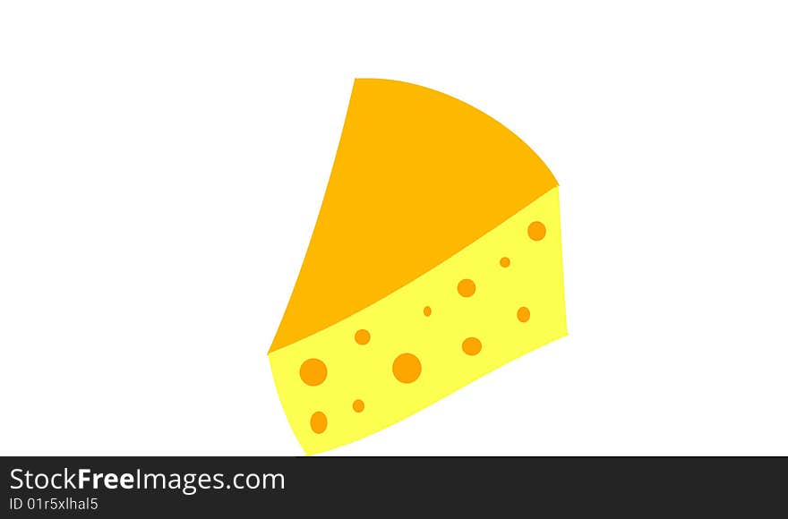 The tasty and fat cheese on white background