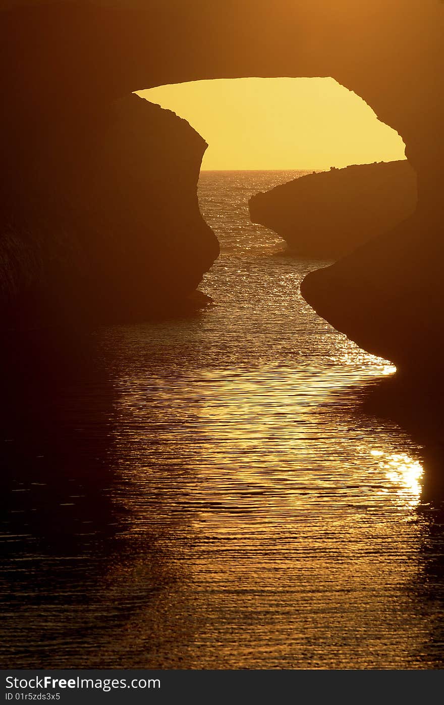 Sunset over the sea on mediterranean island. Sunset over the sea on mediterranean island