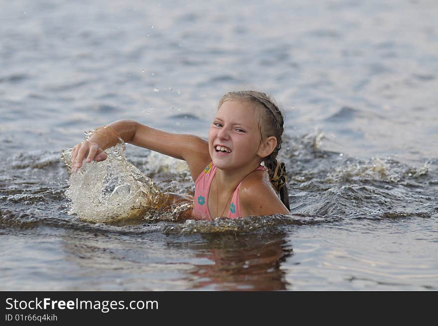 The swimming girl